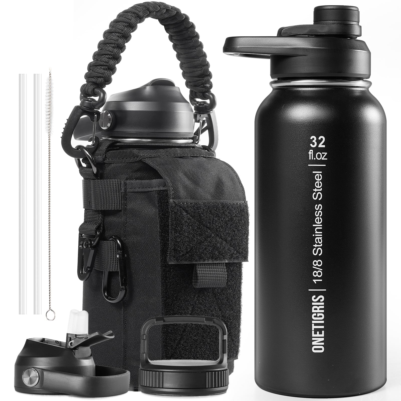 32oz Stainless Steel Insulated Water Bottle with Pouch set